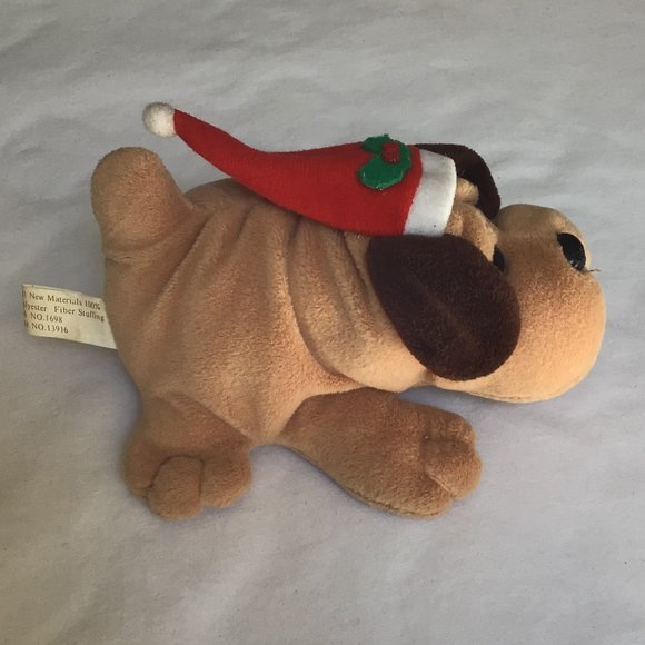 Christmas Puppie Tan with brown ears Vintage - Picture 2 of 6